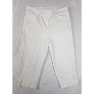 Chicos Capris Womens 00 White Pull On Slim Leg Stretch Crop Pants Rayon Blend